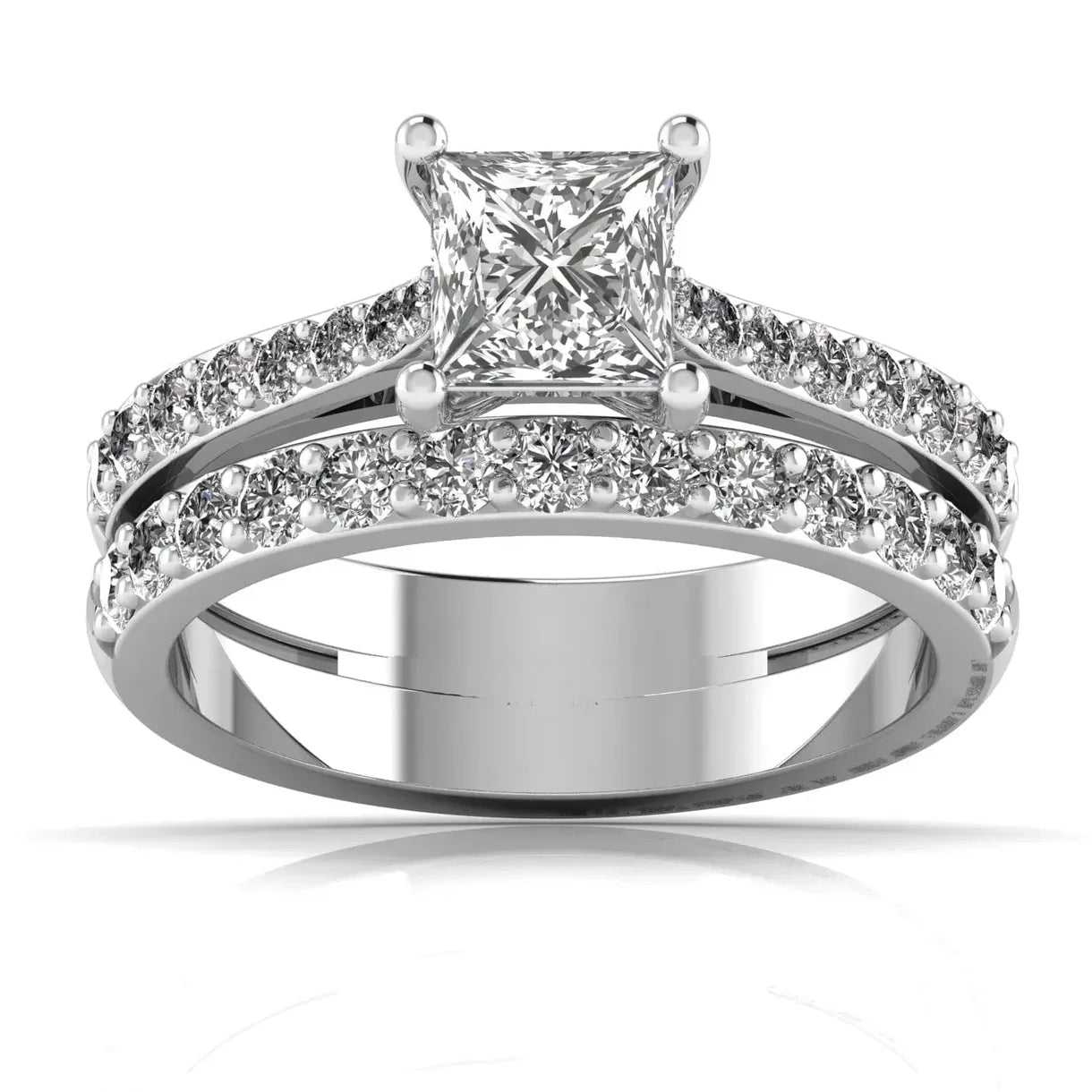 Princess Solitaire Band Ring
