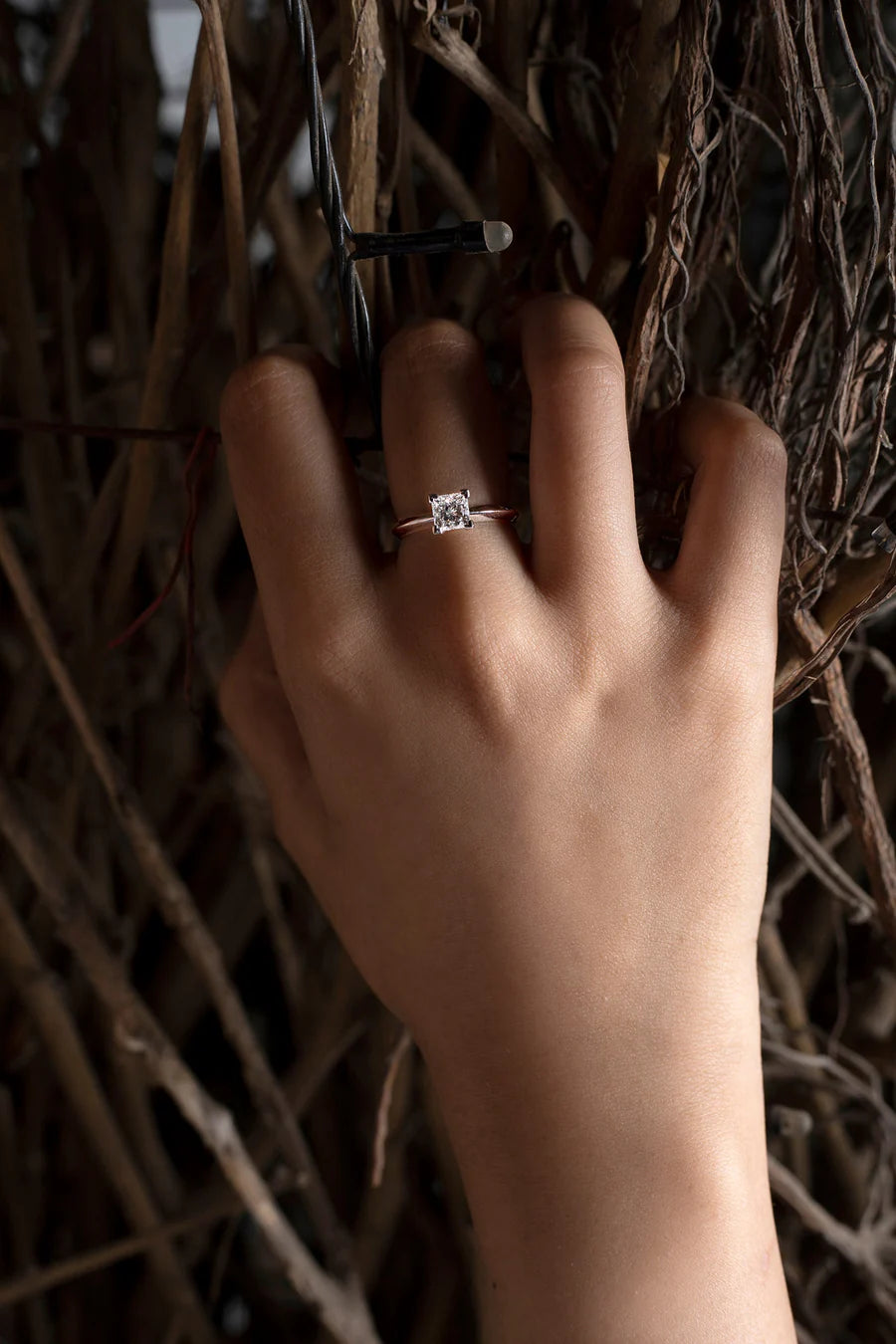 Princess Cut Diamond Gold Ring | Elegant Gold Engagement Ring