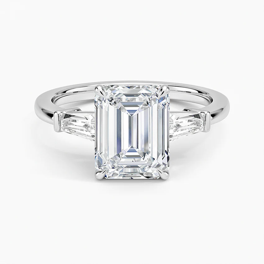 Symphony Tapered Baguette Three Stone Diamond Ring