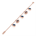 Rose Gold Evil Eye Charm Bracelet – Blue Teardrop Protection Jewelry
