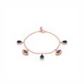 Rose Gold Evil Eye Charm Bracelet – Blue Teardrop Protection Jewelry