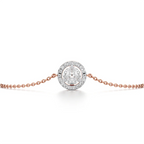 Round Halo Diamond Bracelet in Yellow Gold – Classic Circle Charm