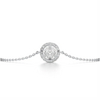 Round Halo Diamond Bracelet in Yellow Gold – Classic Circle Charm