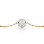 Round Halo Diamond Bracelet in Yellow Gold – Classic Circle Charm