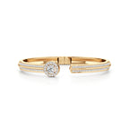 Cushion-Cut Diamond Bangle Bracelet for Women – Double Row Halo Sparkle