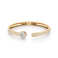 Cushion-Cut Diamond Bangle Bracelet for Women – Double Row Halo Sparkle