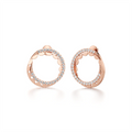 Rose Gold Round Stud Earrings for Women – Lab-Grown Diamond Circle Design
