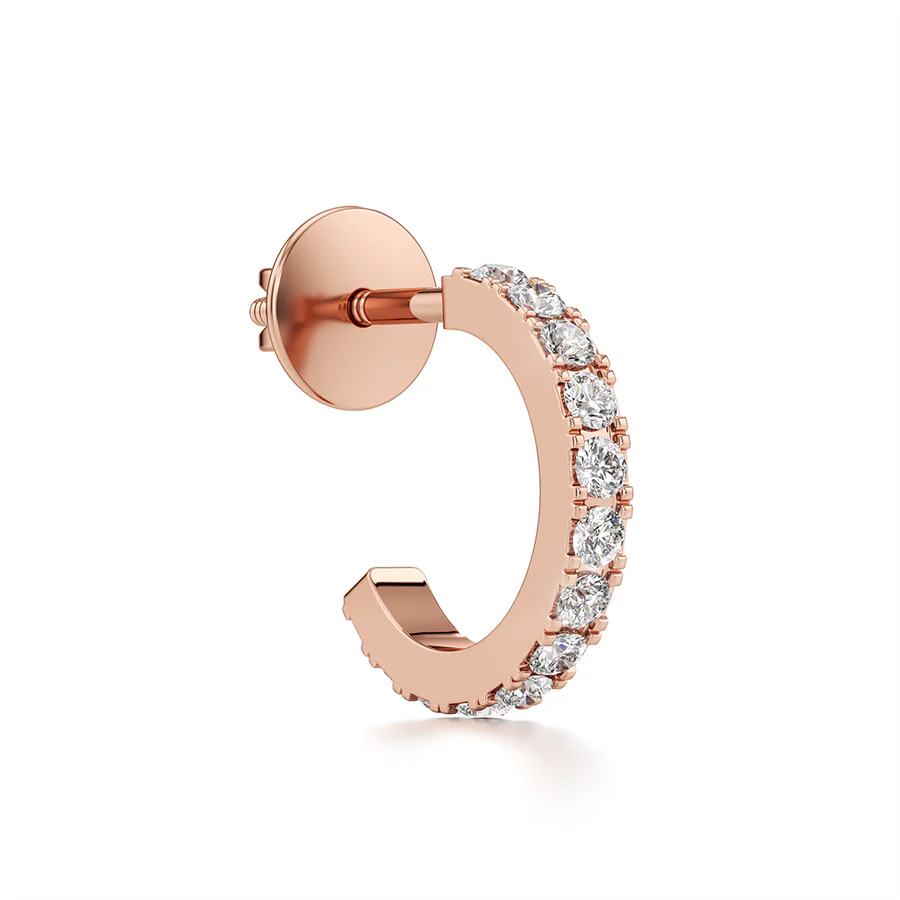 Classic Diamond Hoop Earrings for Women – Real Gold Everyday Elegance