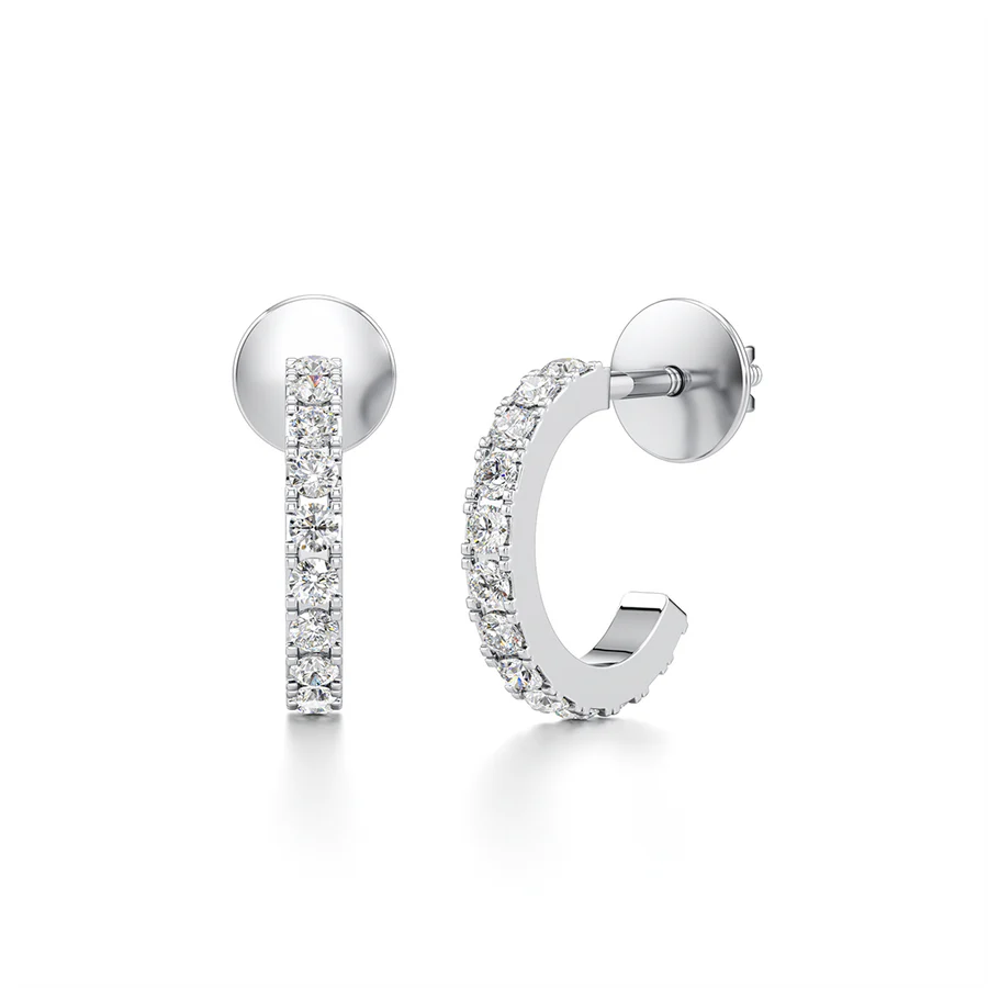 Classic Diamond Hoop Earrings for Women – Real Gold Everyday Elegance