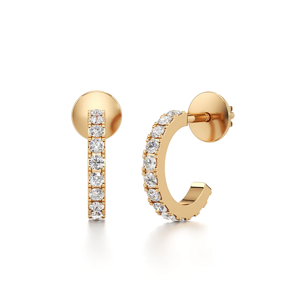 Classic Diamond Hoop Earrings for Women – Real Gold Everyday Elegance
