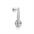 White Gold Dangle Earrings – Round Diamond Halo Drop