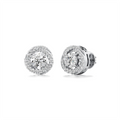 White Gold Halo Diamond Stud Earrings for Women – Timeless Round-Cut Luxury