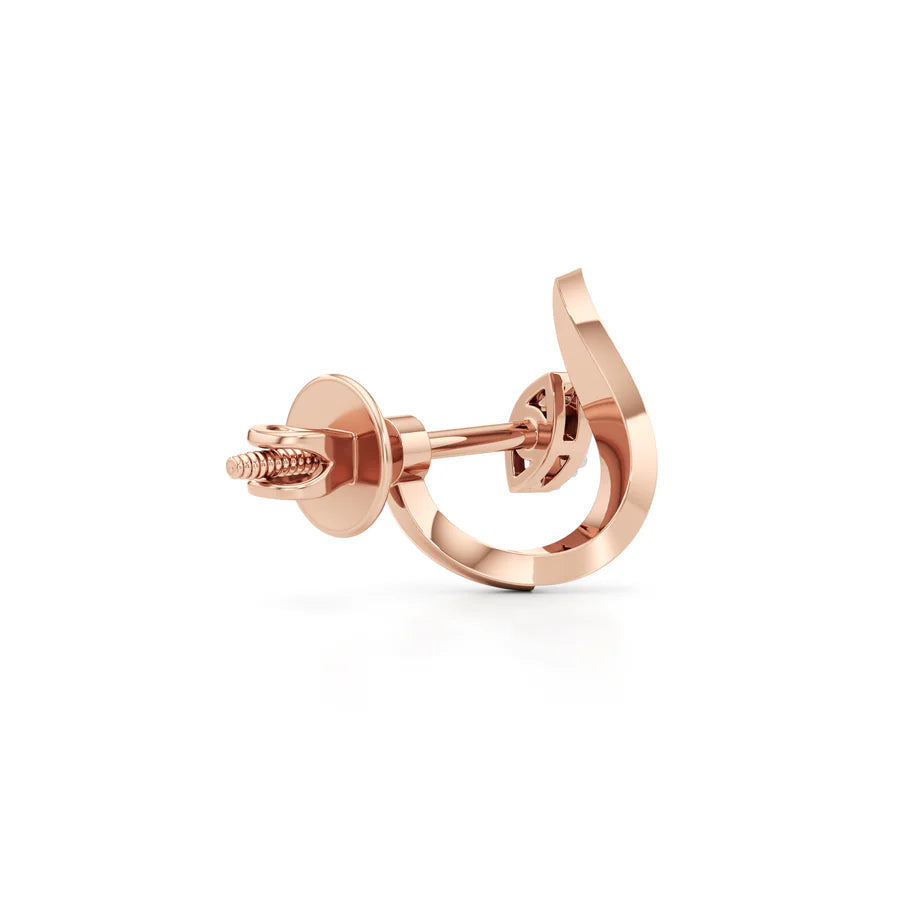 White Gold Leaf Diamond Earrings – Nature Inspired Elegant Studs