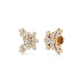 White Gold Floral Diamond Earrings – Blossom-Inspired Sparkle Studs