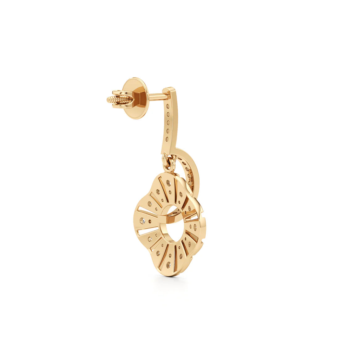 Floral Diamond Drop Earrings for Women – Real Gold Sparkling Petals