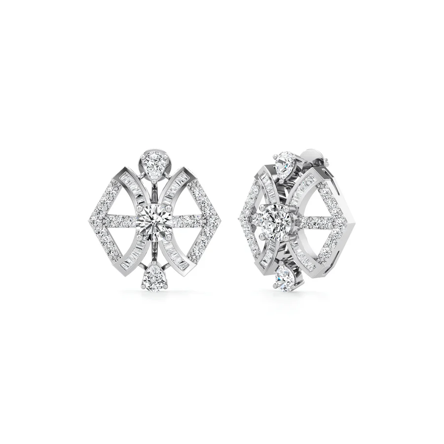Modern Bloom Studs – Sleek Rose Gold with Certified Diamonds