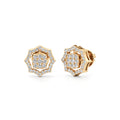 Hexagon Diamond Stud Earrings in Yellow Gold – Bold & Beautiful Sparkle