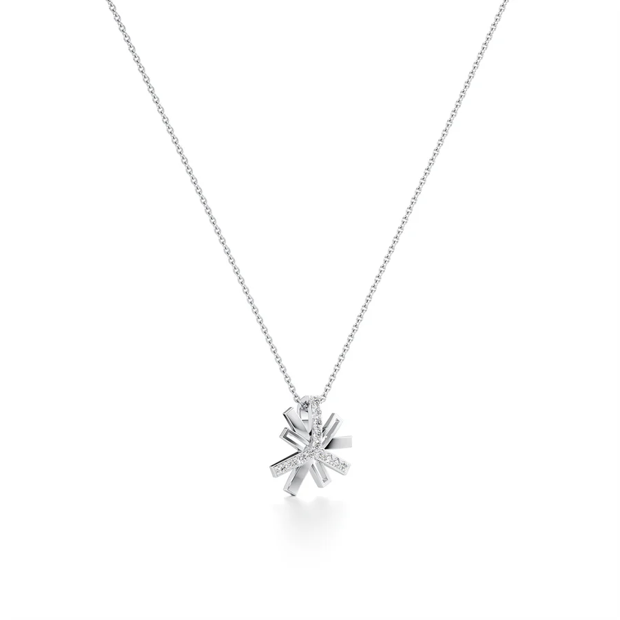 Elegant Loop Pendant – Stylish White Gold Statement Jewelry