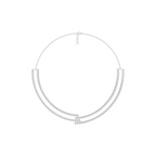 Double Row Diamond Choker Necklace in White Gold – Elegant Statement Jewelry