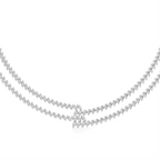 Double Row Diamond Choker Necklace in White Gold – Elegant Statement Jewelry