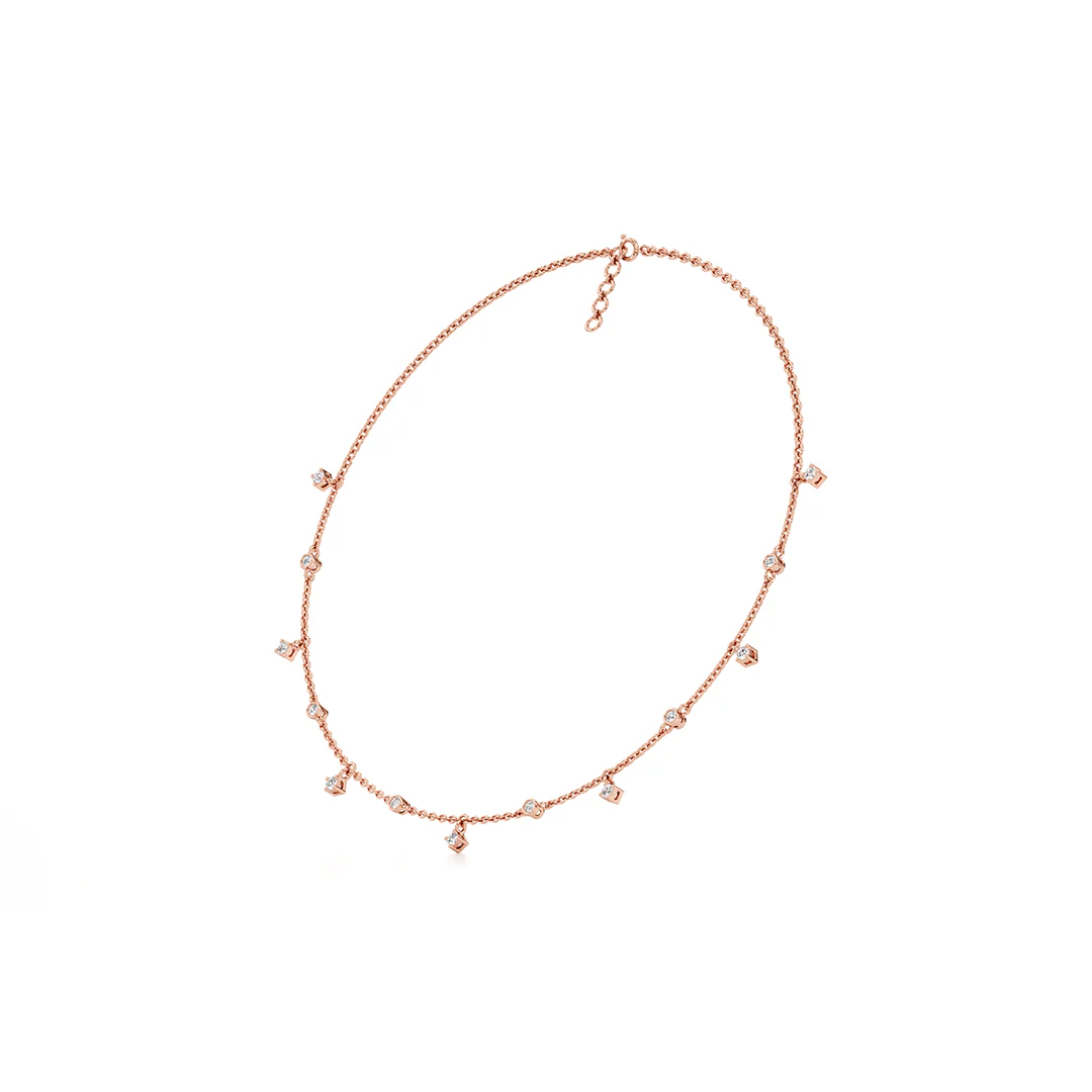 Minimal Heart Diamond Earrings – Dainty Rose Gold Fashion
