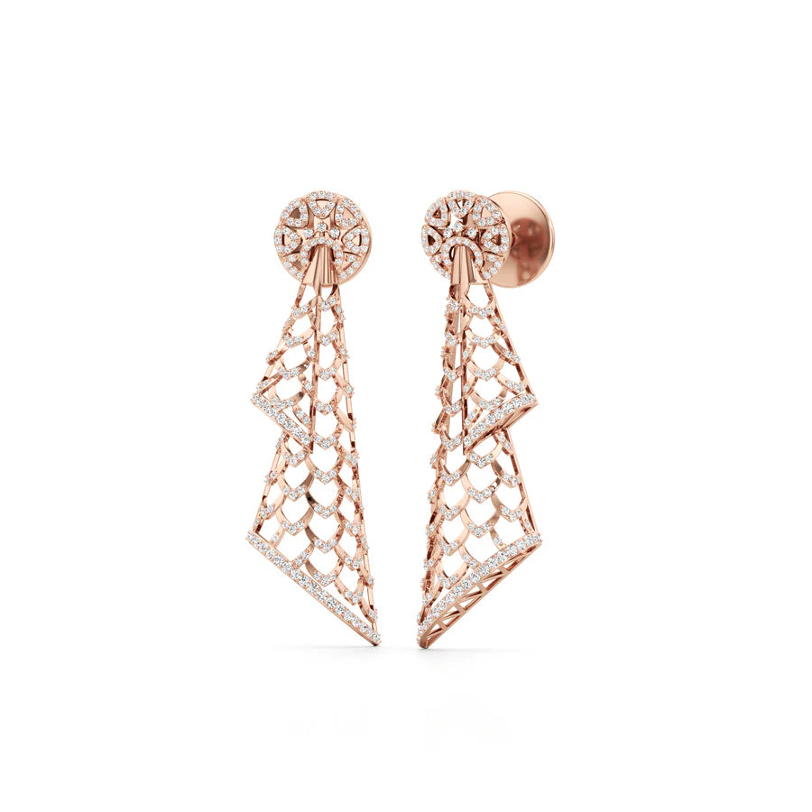 Modern Bloom Studs – Sleek Rose Gold with Certified Diamonds