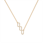 Geometric Link Diamond Necklace in Yellow Gold – Modern Chic Style