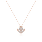 Floral Diamond Pendant Necklace in Rose Gold – Delicate Everyday Jewelry