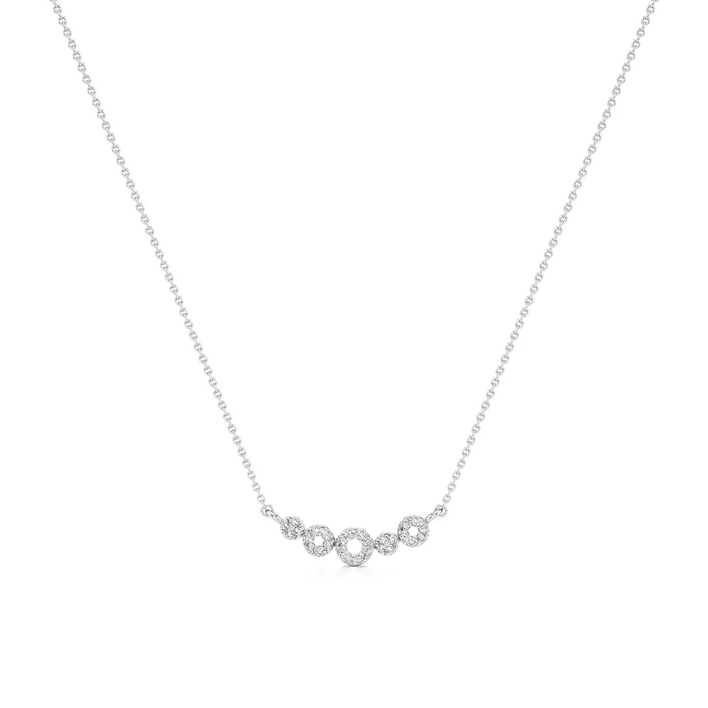 Classic Bloom Diamond Pendant – Elegant White Gold Necklace