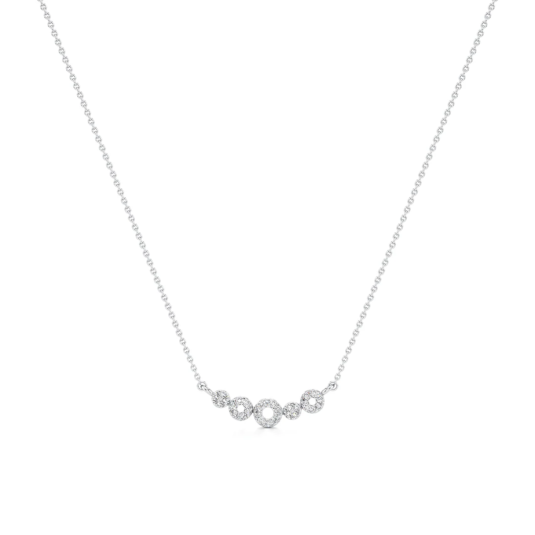 Classic Bloom Diamond Pendant – Elegant White Gold Necklace