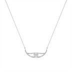 White Gold Bar Pendant Necklace – Minimal Diamond Accent