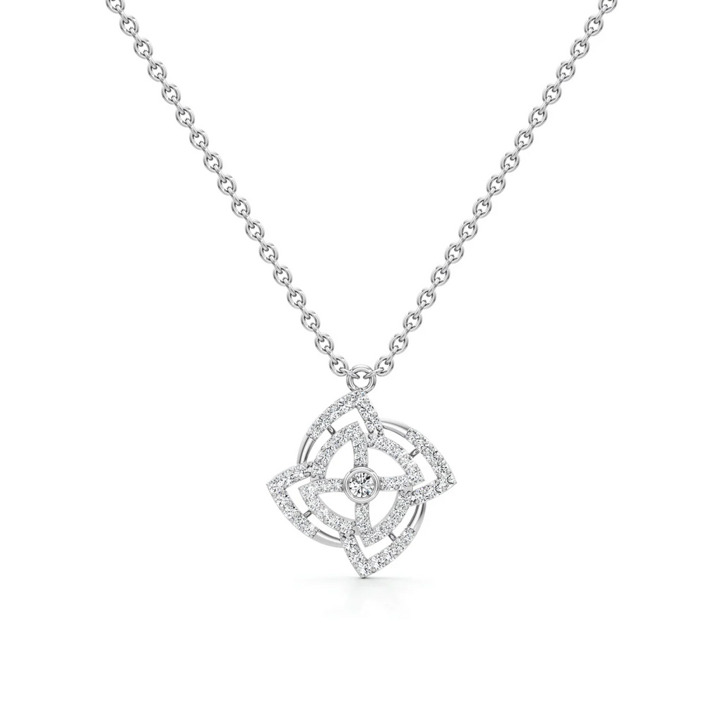 Elegant Loop Pendant – Stylish White Gold Statement Jewelry