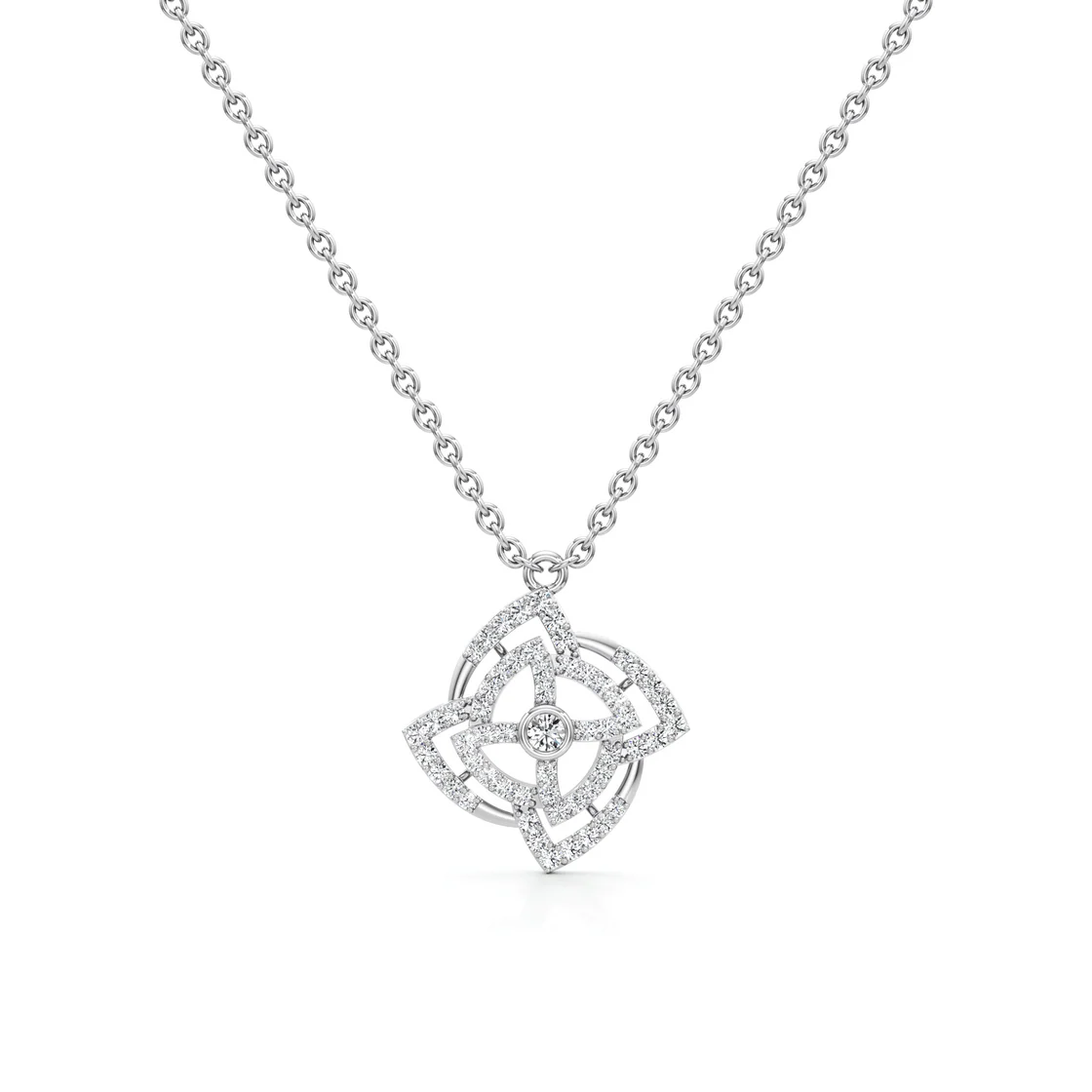 Elegant Loop Pendant – Stylish White Gold Statement Jewelry