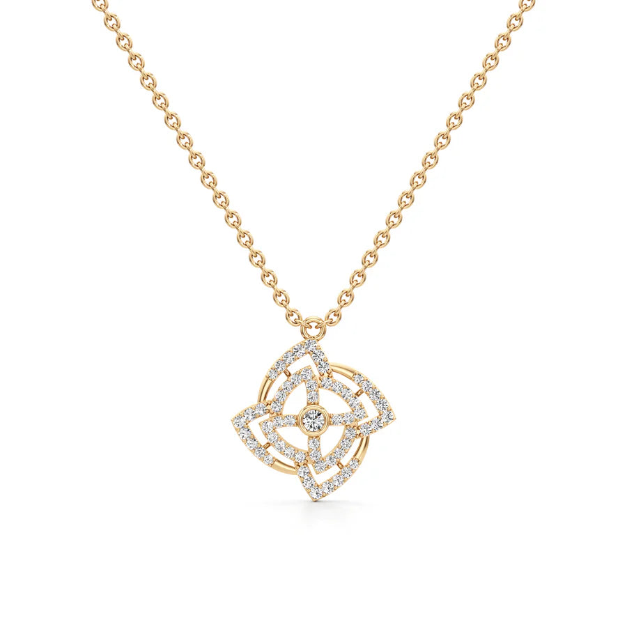 Elegant Loop Pendant – Stylish White Gold Statement Jewelry