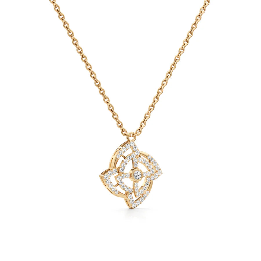 Elegant Loop Pendant – Stylish White Gold Statement Jewelry