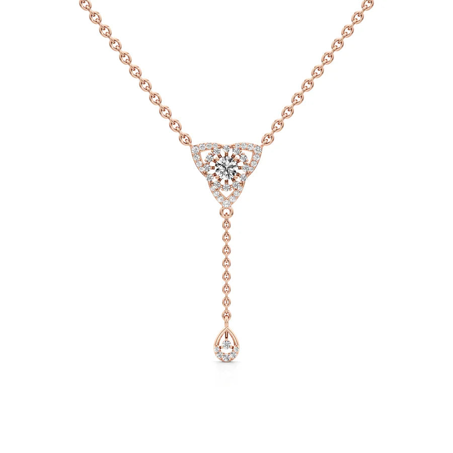 Classic Bloom Diamond Pendant – Elegant White Gold Necklace