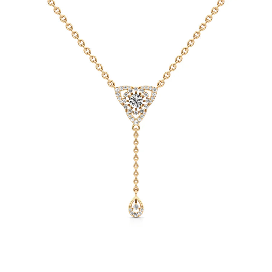 Classic Bloom Diamond Pendant – Elegant White Gold Necklace