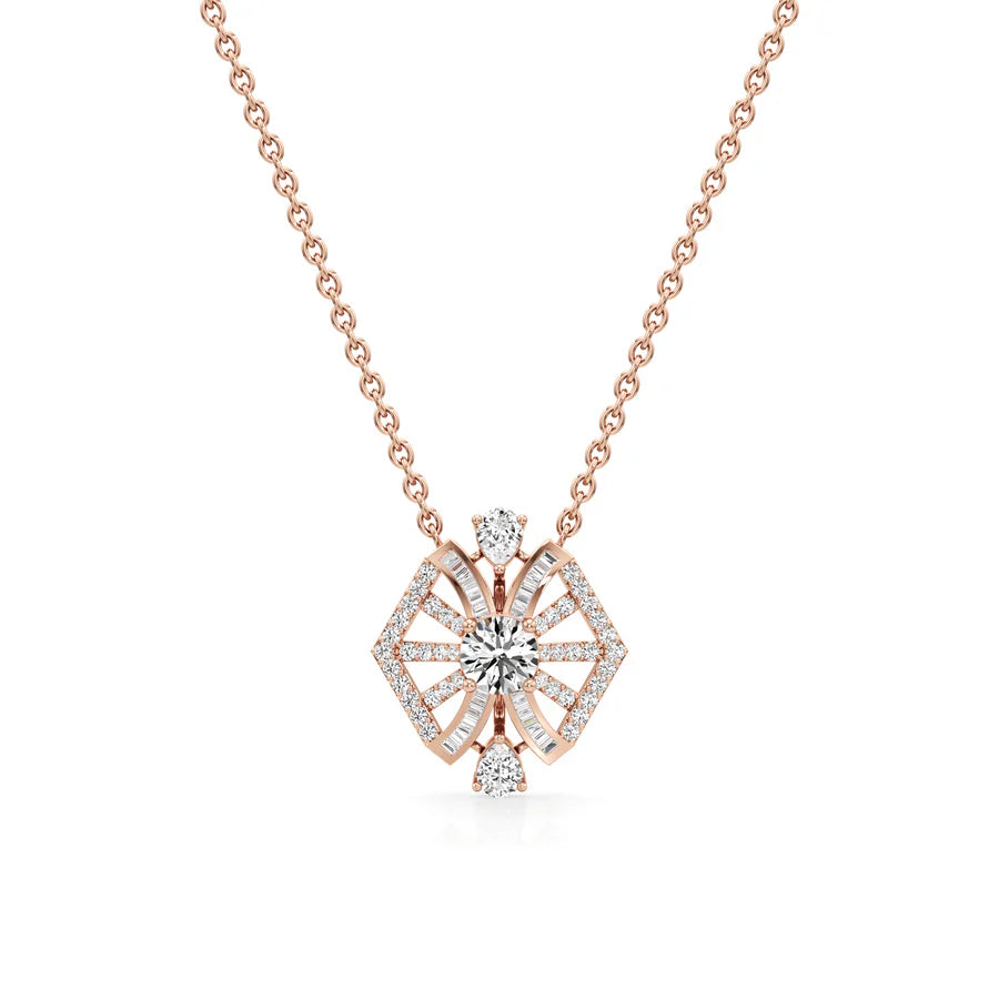 Modern Bloom Studs – Sleek Rose Gold with Certified Diamonds