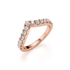 White Gold V-Shape Diamond Ring – Sleek Chevron Band | Elegant & Stackable Design