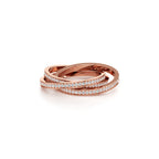 White Gold Interlocking Diamond Ring – Multi-Band Crossover Style | Elegant Designer Look