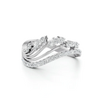 Rose Gold Diamond Band Ring – Wavy Multi-Layer Design