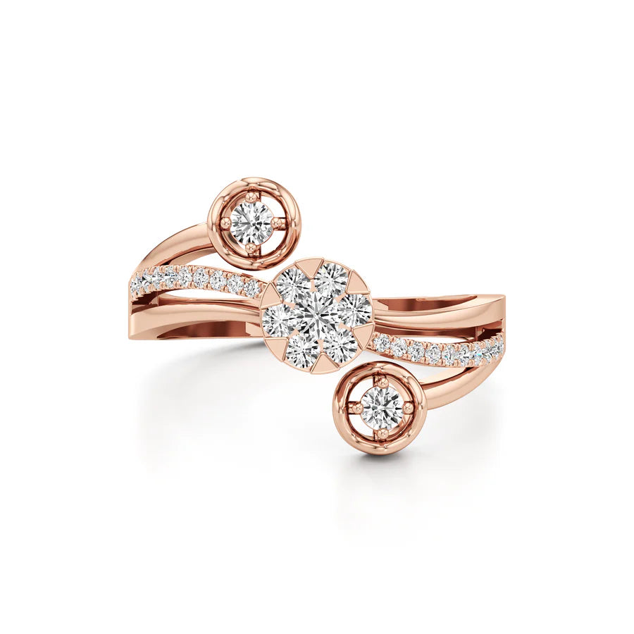 White Gold Floral Diamond Ring – Modern Cluster Design