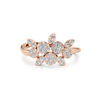 Gold Floral Diamond Ring | Elegant Diamond Flowers