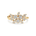 Gold Floral Diamond Ring | Elegant Diamond Flowers