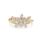 Gold Floral Diamond Ring | Elegant Diamond Flowers