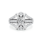 Designer Diamond Ring for Women – Pear, Baguette & Round Cut in Yellow Gold – Bold Luxury Statement Ring