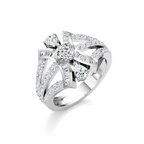 Designer Diamond Ring for Women – Pear, Baguette & Round Cut in Yellow Gold – Bold Luxury Statement Ring