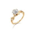 Nature-Inspired Solitaire Ring in Rose Gold – Leaf Design Engagement Ring