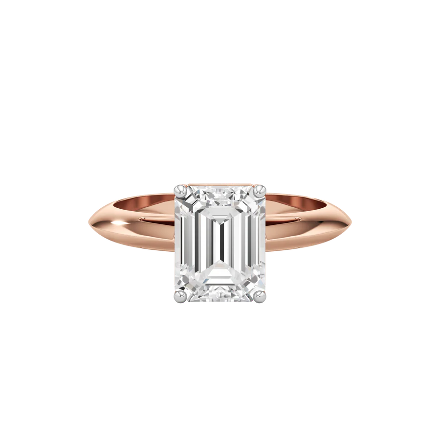 Emerald Cut Diamond Gold Ring | Classic Gold Engagement Ring