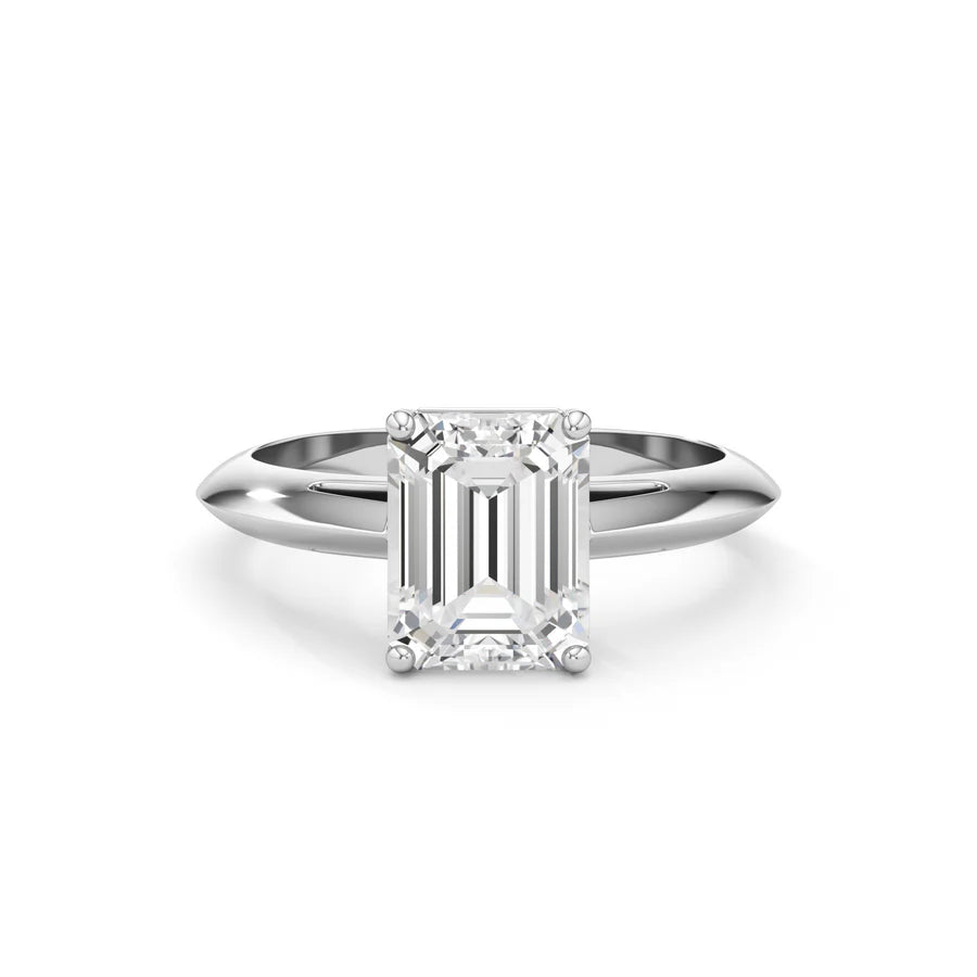 Emerald Cut Diamond Gold Ring | Classic Gold Engagement Ring